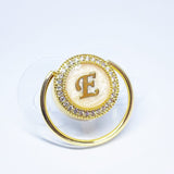 Gold Pleated Personalised Glam Pacifier - miniplum