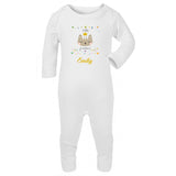 personalised baby grow with cat 