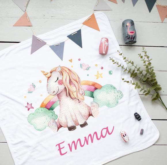 Personalised Baby Blanket- Unicorn