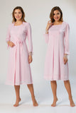 Pink maternity nightie & robe set by Mini Plum – breastfeeding-friendly nursing nightwear in soft cotton modal