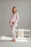 Pink maternity pyjamas by Mini Plum – breastfeeding-friendly nursing nightwear in soft cotton modal, hospital bag ready