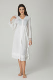Navy maternity nightie by Mini Plum – breastfeeding-friendly nursing nightwear in soft cotton modal, hospital bag ready
