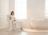White maternity nightie by Mini Plum – nursing maternity nightwear, machine washable cotton modal