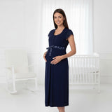 Navy maternity nightie by Mini Plum – breastfeeding-friendly nursing nightwear in soft cotton modal, hospital bag ready