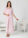 Pink 4 piece hospital bag set by Mini Plum – side view, bump-friendly fit for pregnancy & postpartum