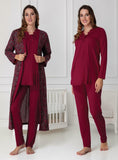 Cherry Red maternity nightie by Mini Plum – breastfeeding-friendly nursing nightwear in soft cotton modal