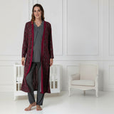 Cherry Red maternity nightie by Mini Plum – lace neckline & button-front nursing detail, cotton modal