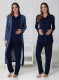 Navy maternity nightie by Mini Plum – nursing maternity nightwear, machine washable cotton modal