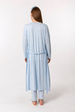 maternity robe long blue hospital gown
