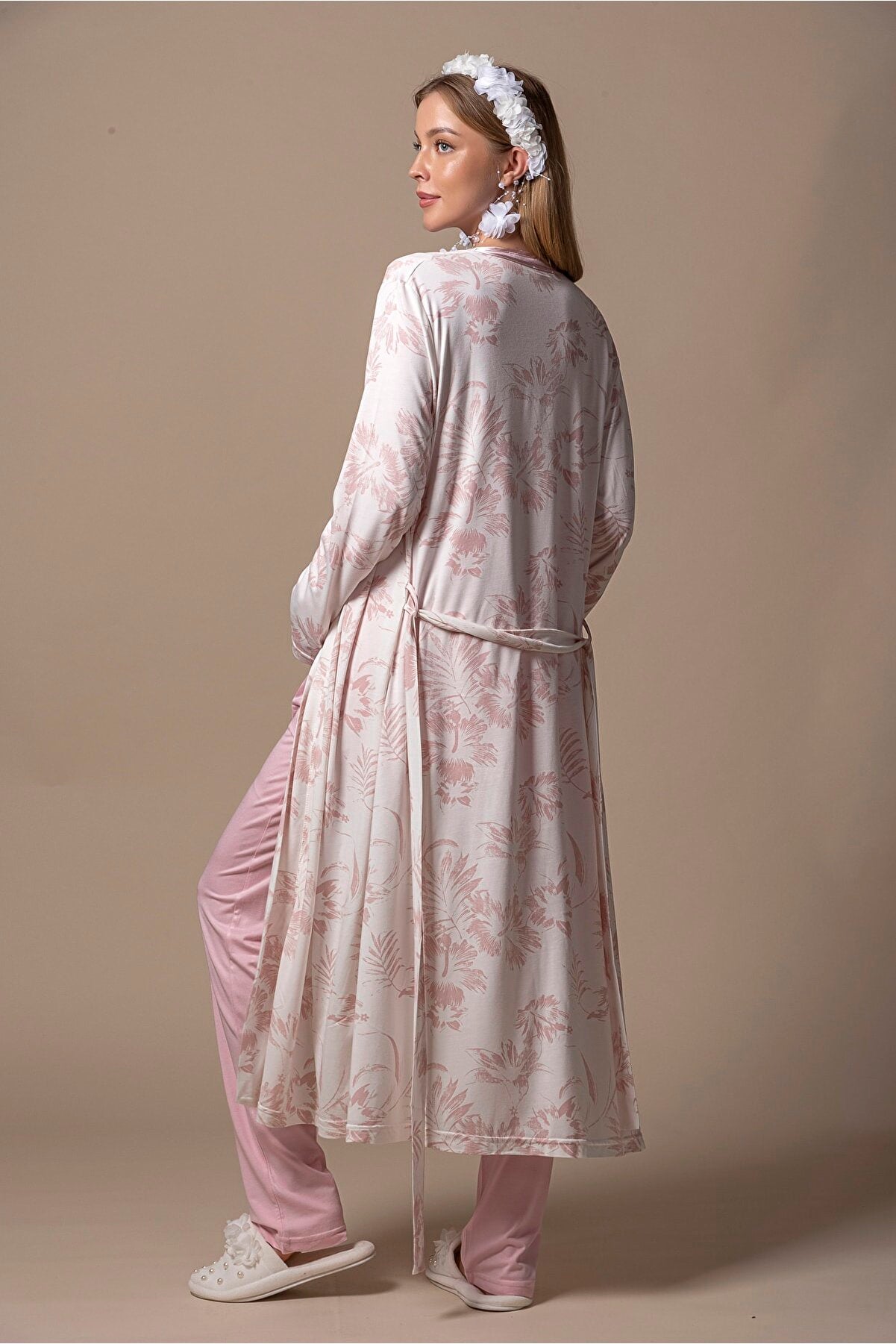 Pink Floral Maternity Nightdress & Robe Set – Nursing