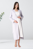 long sleeve maternity nightdress grey paisley and robe nursing chic