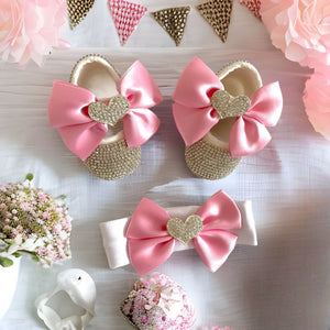 Pink Bling Shoes and Headband