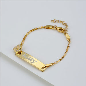 Personalised Bar Bracelet with Heart Charm