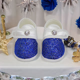 royal blue baby boy shoes bow tie personalised christening gift