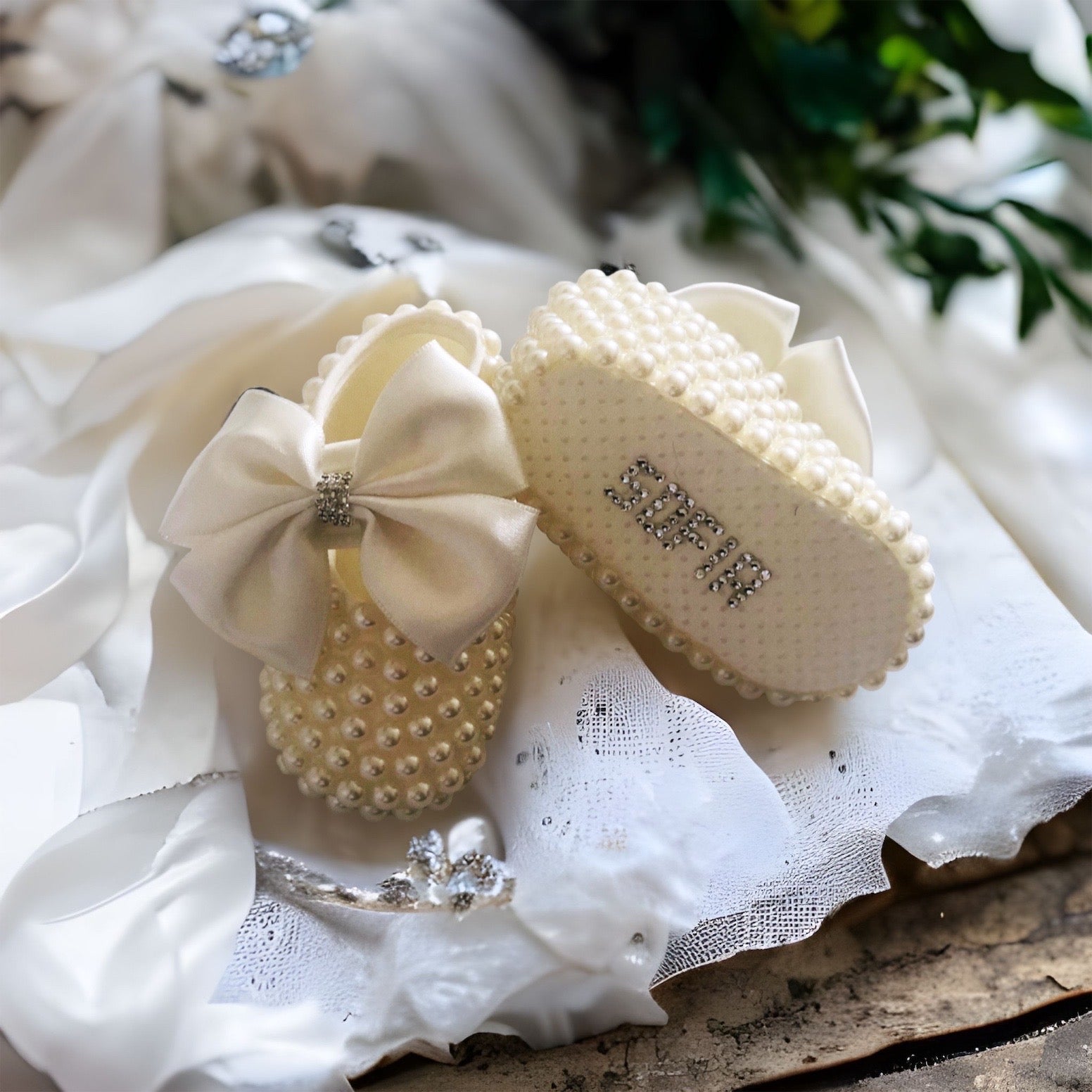 Pearl Baby shoes Headband