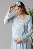 maternity pyjamas and robe blue short sleeve labor delivery elegant