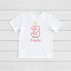Kids Personalized Birthday T-shirt- 3 Years Old