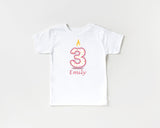 Kids Personalized Birthday T-shirt- 3 Years Old