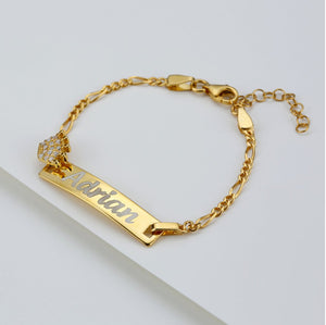 Personalised Bar Bracelet with Crown Charm