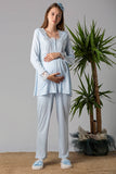 maternity pyjamas and robe blue short sleeve labor delivery elegant