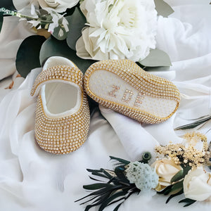 personalised gold baby shoes girl