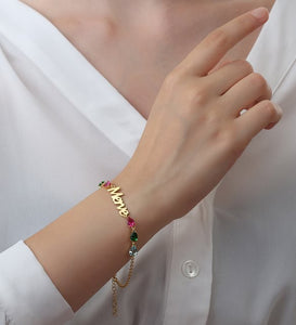 Personalised Bracelet with Gemstones