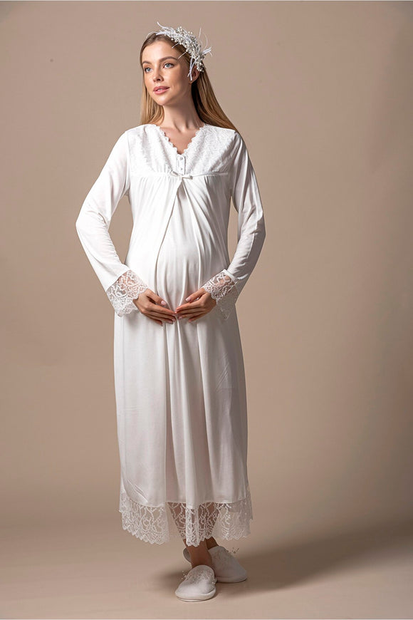 Monamise 18210 Maternity Nightgown with Long Robe Set