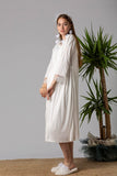 Maternity nursing nightdress and robe  with lace white breastfeeding labor delivery