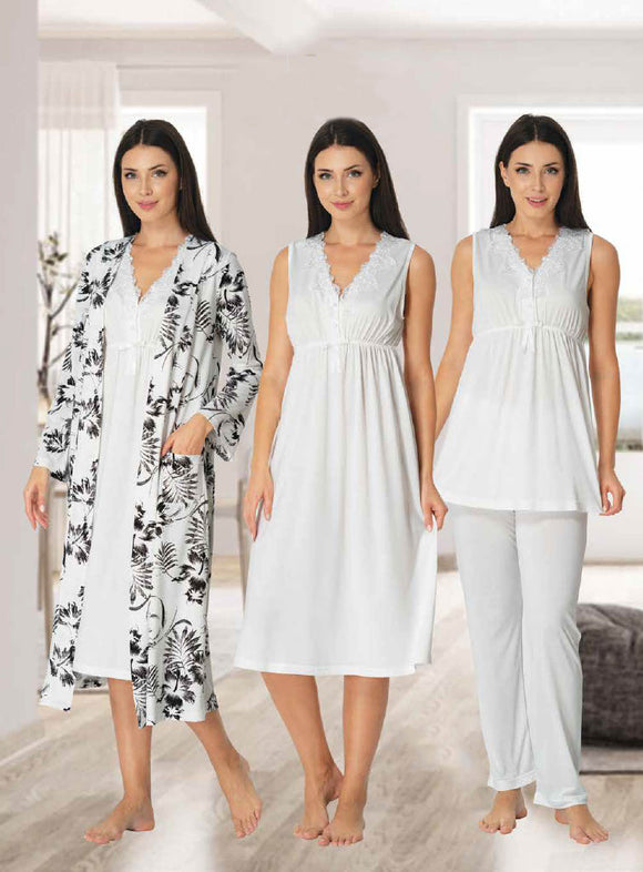 White Maternity Robe, Nightdress. pyjamas with floral design mum hospital bag floral