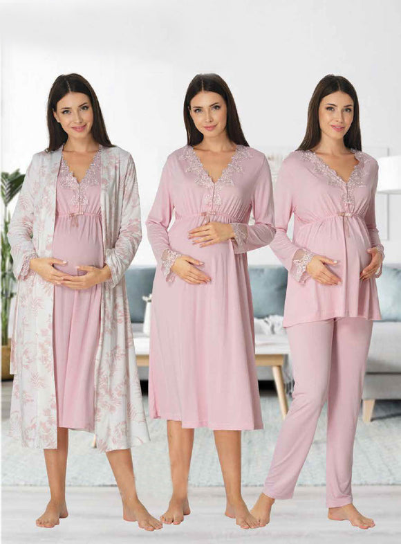 4-piece Luxury Maternity Robe and Nightdress
