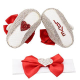 personalised red baby girl shoes and headband