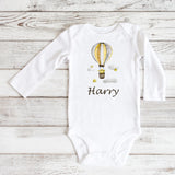 personalised baby grow with balloon print