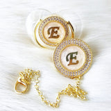 Gold Pleated Personalised Glam Pacifier - miniplum