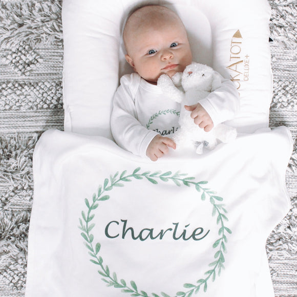 Personalised Baby Blanket- Leaves
