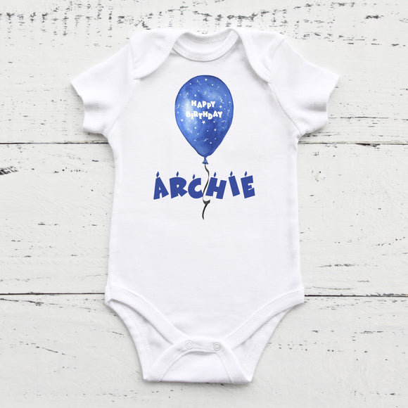 Personalised Baby Bodysuit - Birthday Balloon
