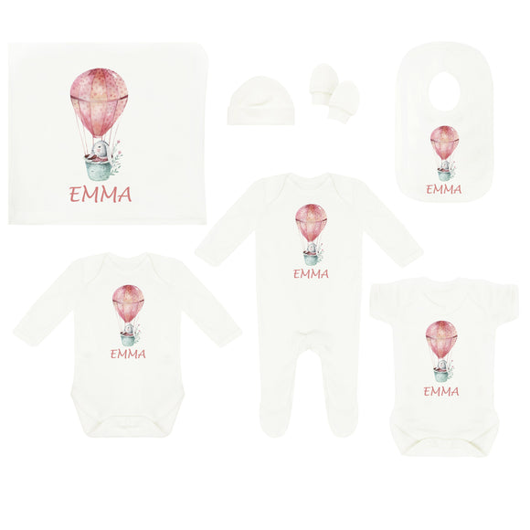pink personalised baby girl coming home outfit