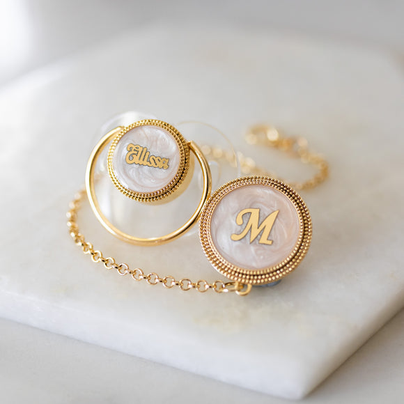 Personalized Glam Pacifier - Clear & Gold