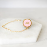 Personalised Pink Gold Dummy Clip