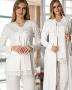 maternity pyjamas and robe white long sleeve labor delivery elegant