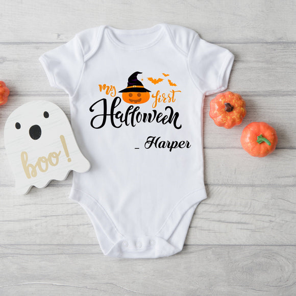 Personalised Baby Bodysuit - First Halloween