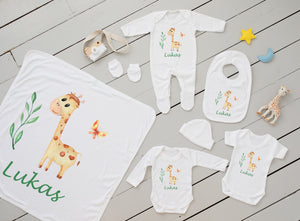 Personalised Baby Coming Home Outfit- Cute Giraffe