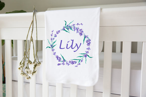 Personalised Baby Blanket- Lavenders