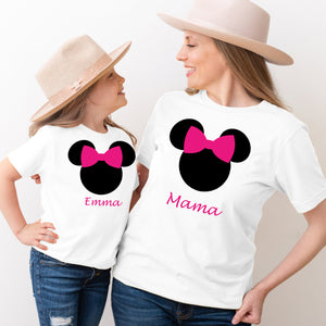 Minnie Mouse Shirt Women Minnie Letter Cute Mom And Daughter
