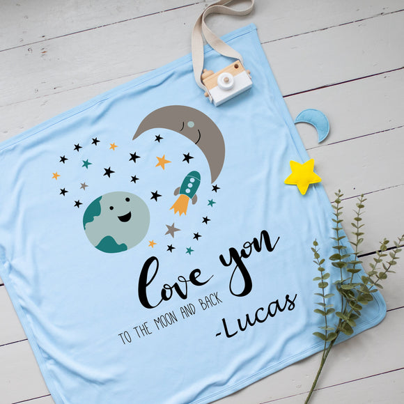 Personalised Baby Blanket- Love You to the Moon and Back