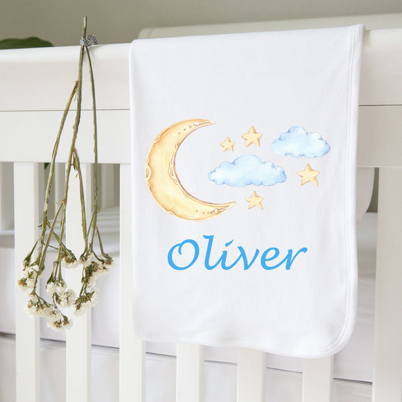 Personalised Baby Blanket- Moon and Stars