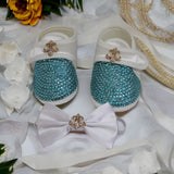 bling baby boy shoes blue bow tie 