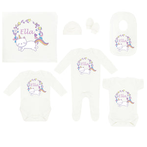Personalised Baby Coming Home Outfit - Unicorn Kitty