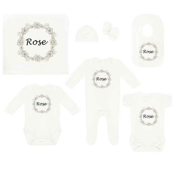 Personalised Baby Coming Home Outfit-Vintage Roses