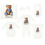 Personalised Baby Coming Home Outfit- Teddy with Bow Tie