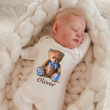 Personalised Baby Coming Home Outfit- Teddy with Bow Tie